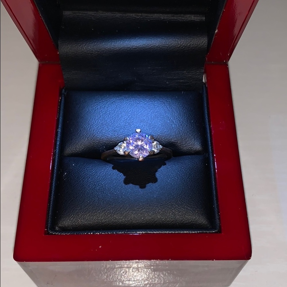 purple diamond simulant ring